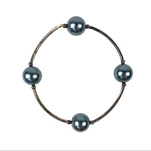 Charming Charlie Blue Pewter Ball Bracelet